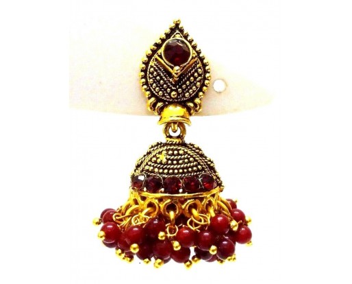 Golden Oxidized Earrings Jhumka Jhumki Imitation Jewelry Drop Dangle Long E36
